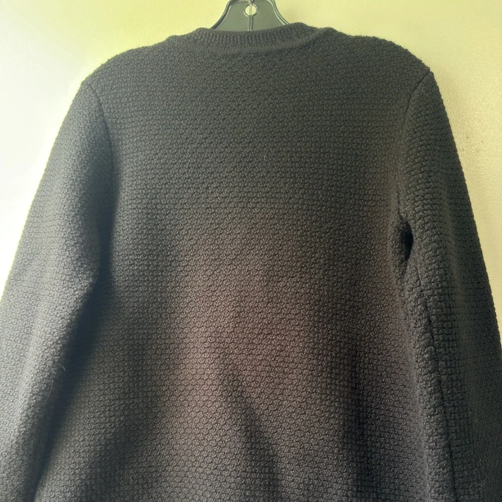 CHANEL Uniform Wool Black Textured Cardigan Sweater